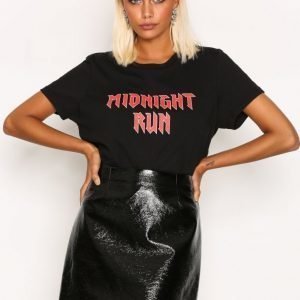 River Island Vinyl Mini Skirt Midihame Black