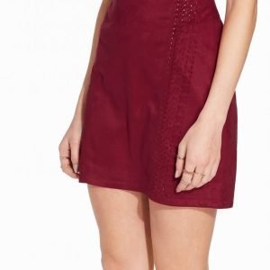 River Island Whipstitch Pelmet Short Skirt Minihame Berry