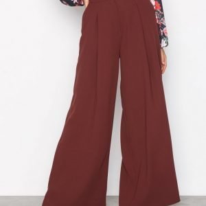 River Island Wide Leg Trousers Housut Brown