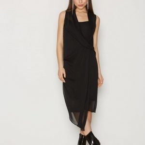 River Island Wrap Front Dress Loose Fit Mekko Black