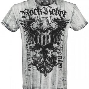 Rock Rebel By Emp Black Washed Eagle Shirt T-paita