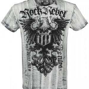 Rock Rebel By Emp Black Washed Eagle Shirt T-paita