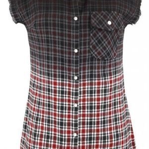 Rock Rebel By Emp Checkered Dip Dye Shirt Lyhythihainen Naisten Pusero