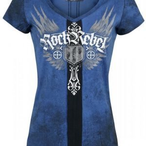 Rock Rebel By Emp Cross Tribal V Neck Naisten T-paita