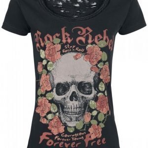 Rock Rebel By Emp Cut Out Lace Shirt Naisten T-paita