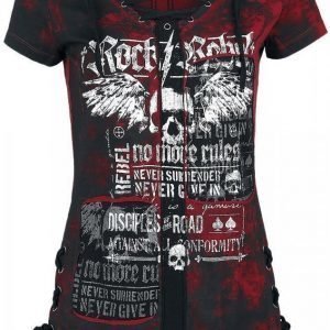 Rock Rebel By Emp Eyelet Lace Up Shirt Naisten T-paita