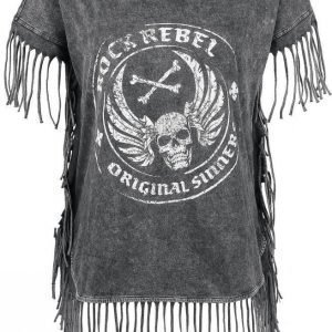 Rock Rebel By Emp Fringed Original Sinners Naisten T-paita