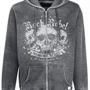 Rock Rebel By Emp Hooded Burnout Jacket Vetoketjuhuppari