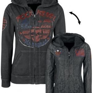 Rock Rebel By Emp Skull Lace Hoodie Jacket Naisten Vetoketjuhuppari