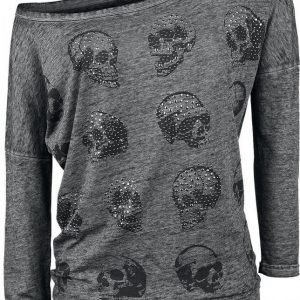 Rock Rebel By Emp Skull Pad Burnout Longsleeve Naisten Pitkähihainen Paita