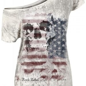 Rock Rebel By Emp Us Flag Naisten T-paita