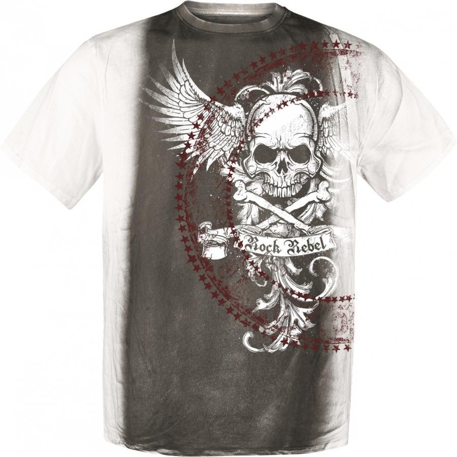 Rock Rebel By Emp Wings Skulls Shirt T-paita