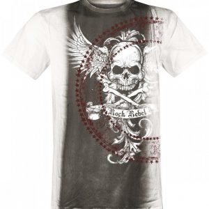 Rock Rebel By Emp Wings Skulls Shirt T-paita