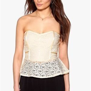 Rut & Circle Lacy Peplum Top 003 Creme