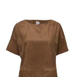 Saint Tropez Faux Suede T-Shirt lyhythihainen pusero