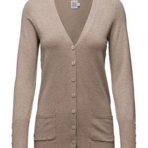 Saint Tropez Long Cardigan W Sl Placket neuletakki