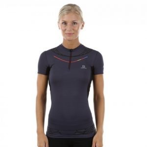 Salomon S-Lab Exo Half Zip Tee Treenipaita Lila / Harmaa