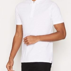 Samsøe Samsøe Durango Zip Polo SS 7141 Pikeepaita White