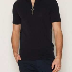 Samsøe Samsøe Tatos Zip Polo T-paita Dark Sapphire