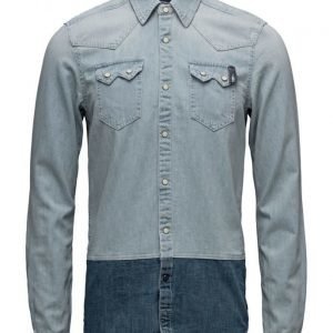 Scotch & Soda Ams Blauw Denim Sawtooth Shirt