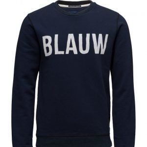 Scotch & Soda Ams Blauw Graphic Text Sweat svetari