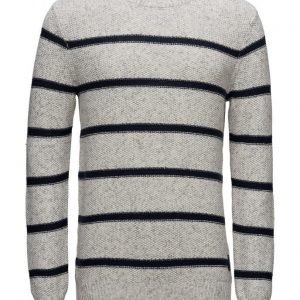 Scotch & Soda Crewneck Pullover In Structured Stripe Pattern pyöreäaukkoinen neule