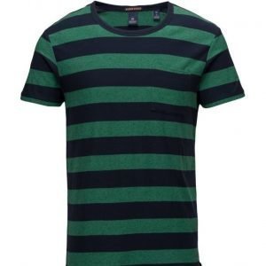 Scotch & Soda Crewneck Tee With Yarn Dyed Stripes lyhythihainen t-paita