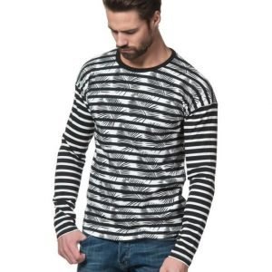 Scotch & Soda Drop Shoulder Tee Dessin B Black / White