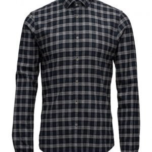 Scotch & Soda Long Sleeve Classic Shirt In Crispy Cotton Quality