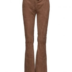 Second Female Oak Suede Flared Pants leveälahkeiset housut