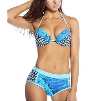 Seekers Push Up Bikini Set Print Blue