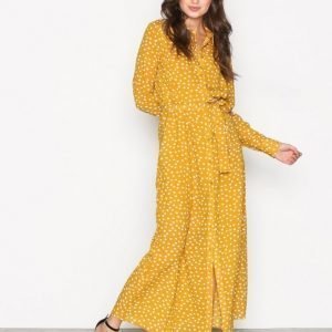 Selected Femme Sfchanie Ls Long Dress Rt Maksimekko Mörk Gul