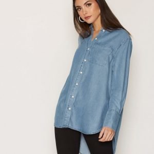 Selected Femme Sfdahrma Ls Denim Shirt Kauluspaita Sininen