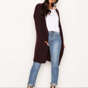 Selected Femme Sflivana Ls Knit Cuff Cardigan Noos Neuletakki Tummanvioletti