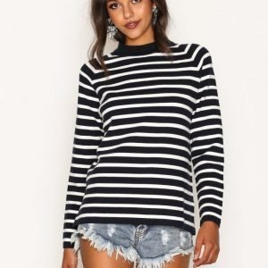 Selected Femme Sfmia Ls Highneck Knit J Neulepusero Tummansininen