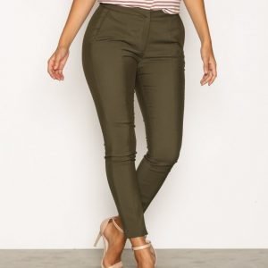 Selected Femme Sfmuse Cropped Mw Pant Noos Grape Housut Vihreä