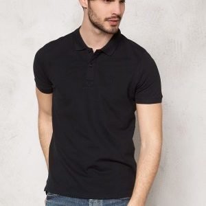 Selected Homme Aro SS Embroidery Polo Black