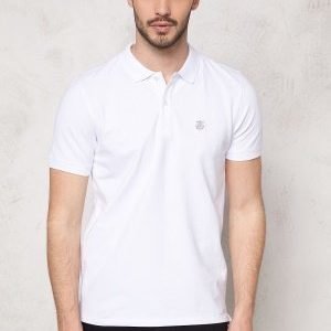 Selected Homme Aro SS Embroidery Polo Bright White