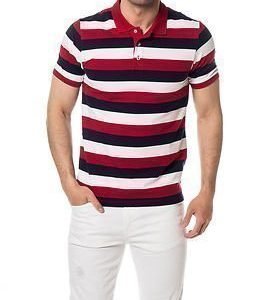 Selected Homme Aro Stripe Polo Navy/Red