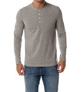 Selected Homme Niklas Split Neck Light Grey Melange