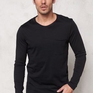 Selected Homme Pima Florence ls O-Neck Black