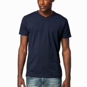 Selected Homme Pima Ss V-Neck Noos T-paita Night Sky