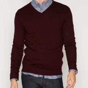 Selected Homme SHTower merino v-neck ID Pusero Tummanvioletti