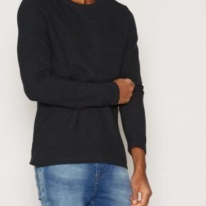 Selected Homme Shdclarkson Ls O-Neck Tee Pusero Tummanharmaa