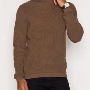 Selected Homme Shdfelton Roll Neck Pusero Vaaleanruskea