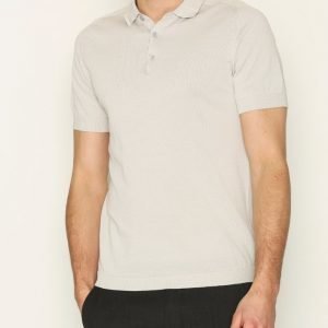 Selected Homme Shdharry Knitted Polo Pikeepaita Vaaleanharmaa