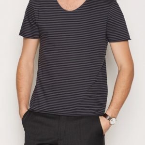 Selected Homme Shdmerce Stripe Ss O-Neck Tee T-paita Sininen