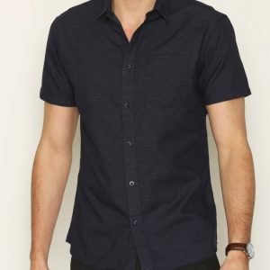 Selected Homme Shdoneclive Shirt Ss Kauluspaita Tummansininen