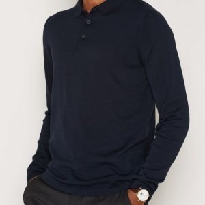 Selected Homme Shdparker Knitted Polo Pusero Tummansininen