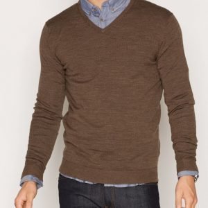 Selected Homme Shdtower Merino V-Neck Noos Pusero Vaaleanruskea